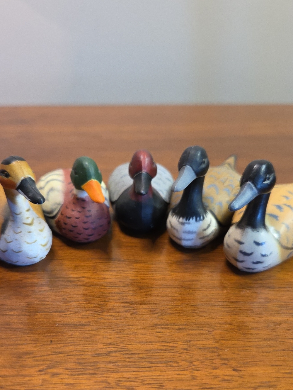 Vintage Miniature Duck Plastic Hand Painted Figurines Hong Kong Set Of 5